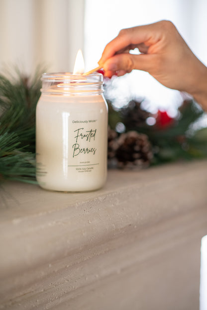 Winter 16oz Mason Jar Soy Candle Scented Candle Vegan