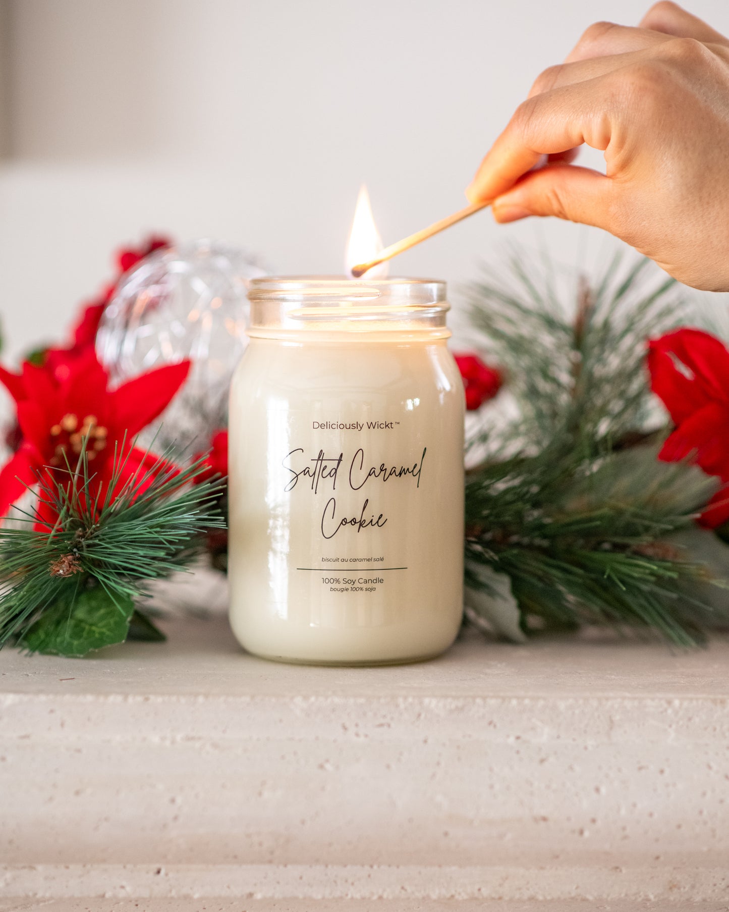 Winter 16oz Mason Jar Soy Candle Scented Candle Vegan