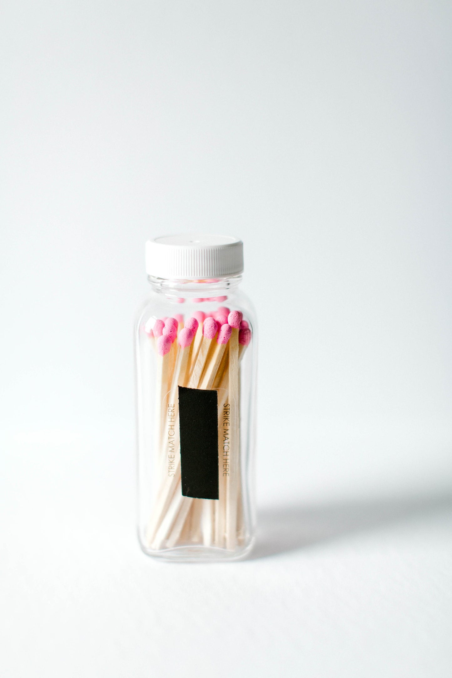 Long Stick Matches Glass Bottle - BUBBLEGUM PINK TIP | Home Décor | Wedding Favors | Matchstick | Candle Accessory