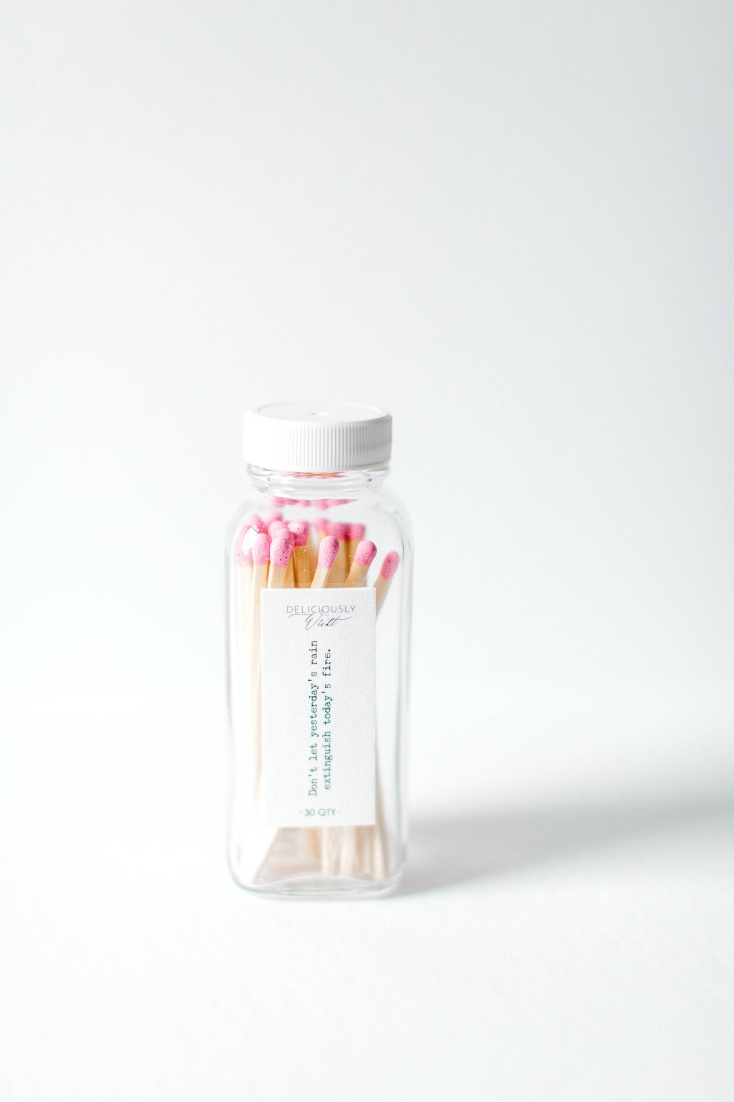 Long Stick Matches Glass Bottle - BUBBLEGUM PINK TIP | Home Décor | Wedding Favors | Matchstick | Candle Accessory