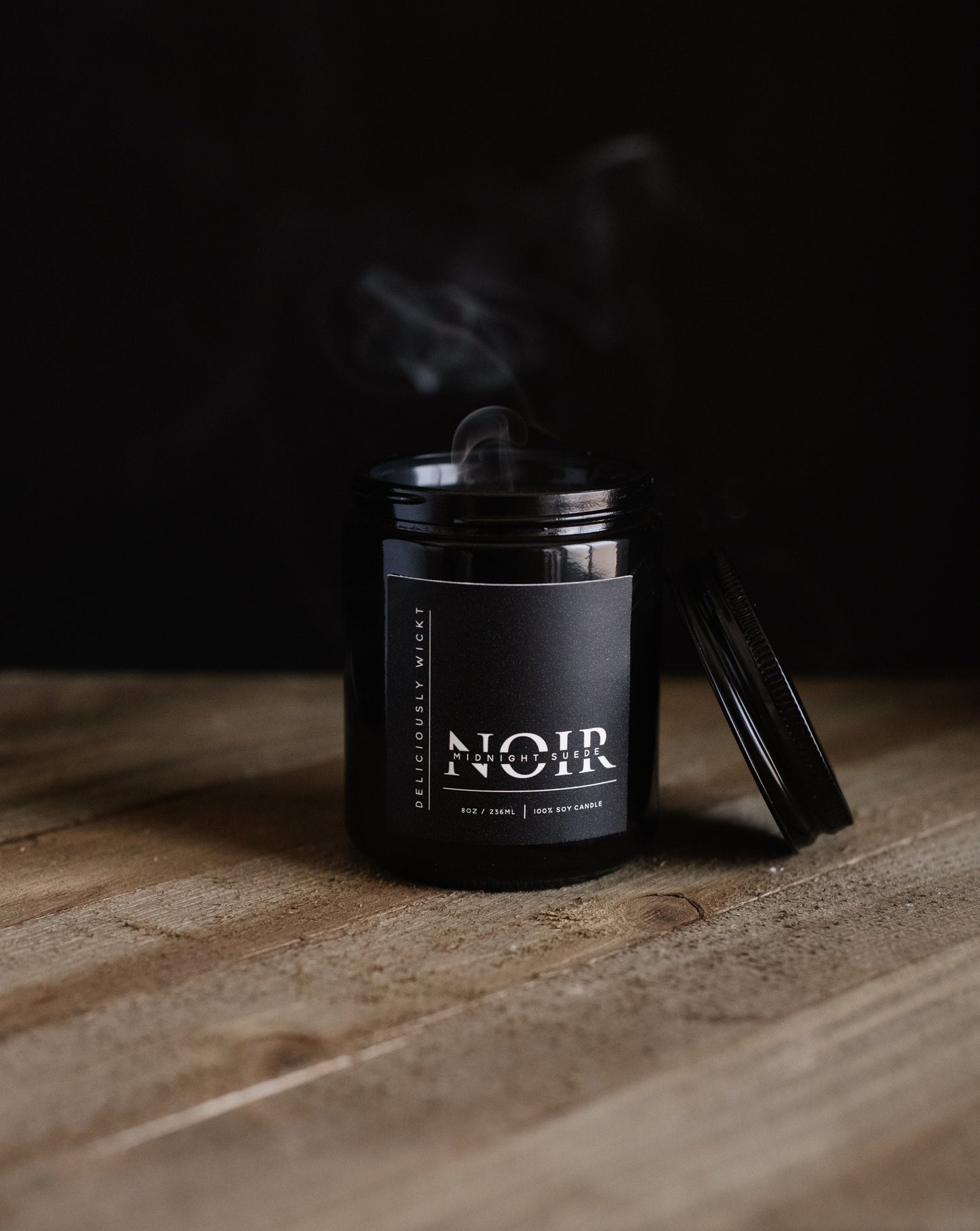 NOIR TRIO - 3x 8oz Scented Soy Candles Modern Decor Musky Candle Monochrome Style Vegan Candle Manly Candle Father's Day Gift Idea For Dad